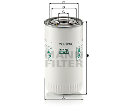 Luftfilter Mann Hummel - W 950/13 passend zu YANMAR