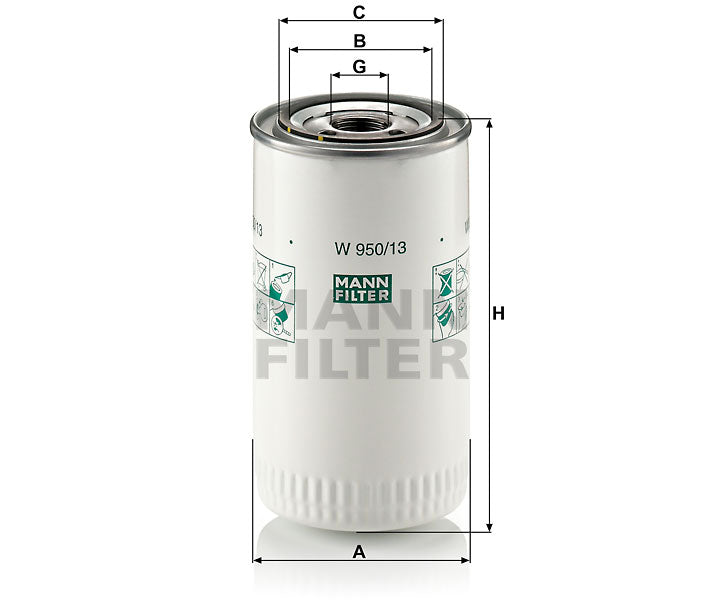 Luftfilter Mann Hummel - W 950/13 passend zu YANMAR