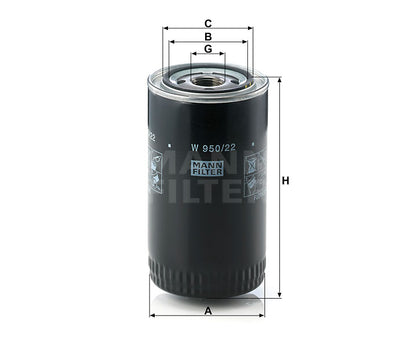 Luftfilter Mann Hummel - W 950/22 passend zu YANMAR