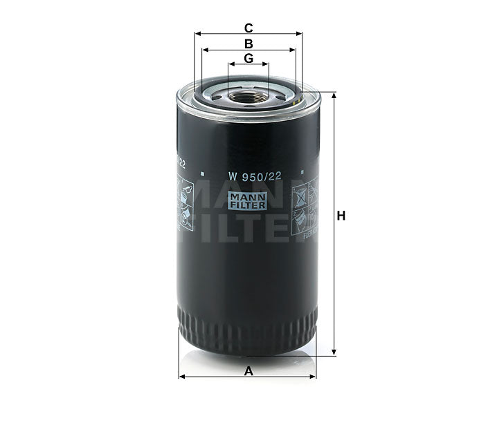 Luftfilter Mann Hummel - W 950/22 passend zu YANMAR