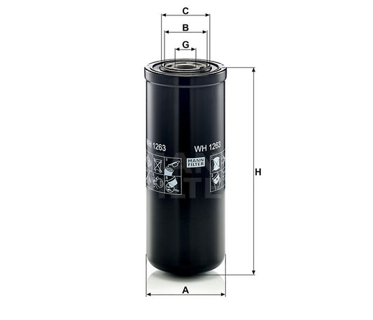 Luftfilter Mann Hummel - WH 1263 passend zu CATERPILLAR