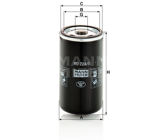 Luftfilter Mann Hummel - WD 724/5 passend zu CATERPILLAR