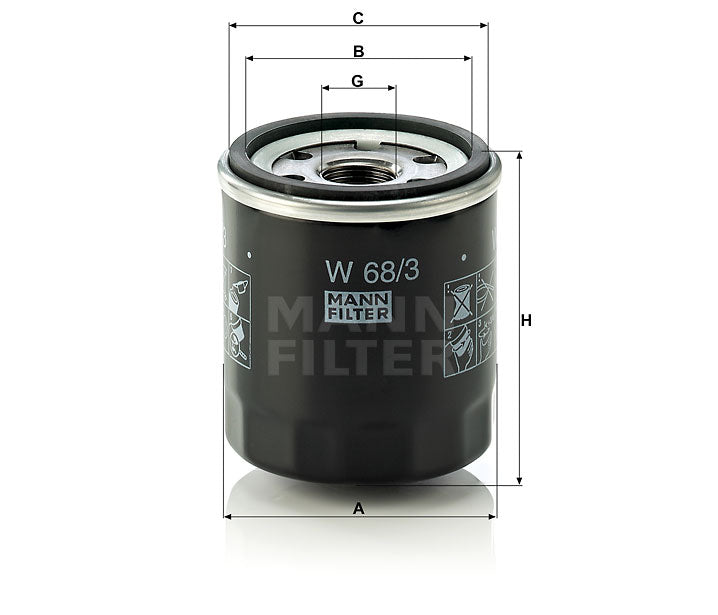 Luftfilter Mann Hummel - W 68/3 passend zu CASE/CASE IH
