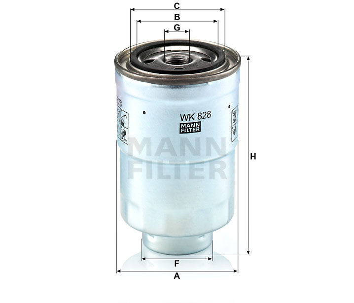 Kraftstofffilter Mann Hummel - WK 828 x passend zu KOMATSU