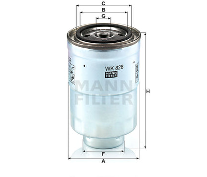 Kraftstofffilter Mann Hummel - WK 828 x passend zu KOMATSU