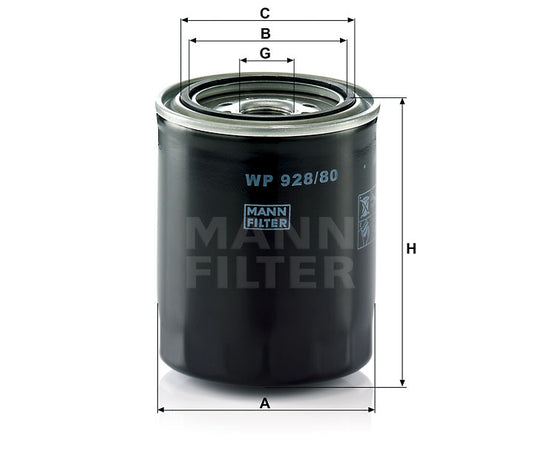 Luftfilter Mann Hummel - WP 928/80 passend zu YANMAR