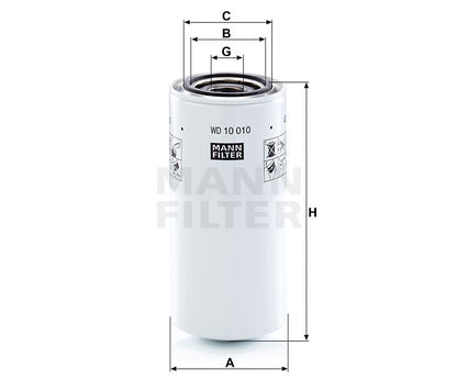 Hydraulikfilter Mann Hummel - WD 10 010 passend zu CATERPILLAR