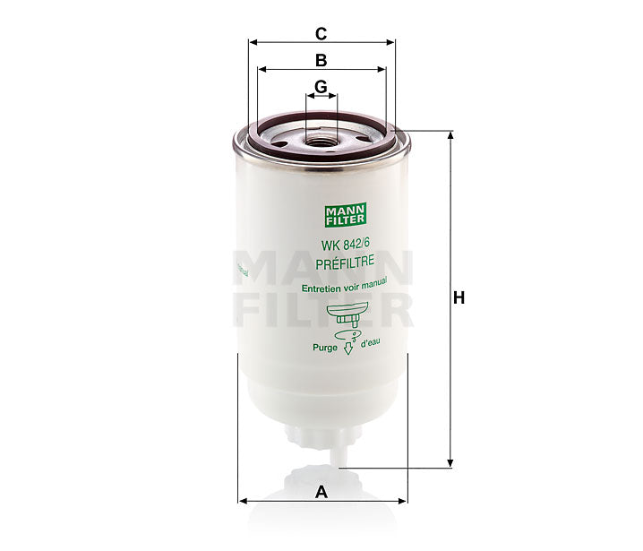 Kraftstofffilter Mann Hummel - WK 842/6 passend zu KOMATSU