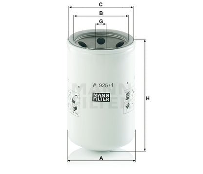Luftfilter Mann Hummel - W 925/1 passend zu JOHN DEERE