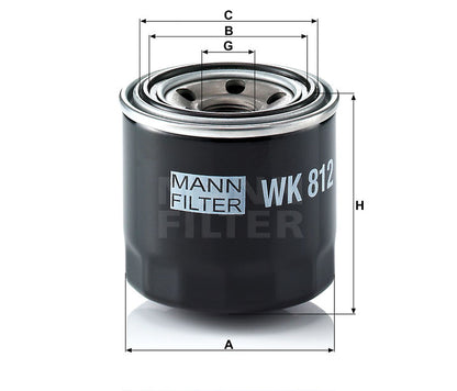 Kraftstofffilter Mann Hummel - WK 812 passend zu YANMAR