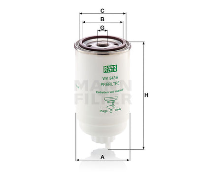 Kraftstofffilter Mann Hummel - WK 842/6 passend zu IVECO