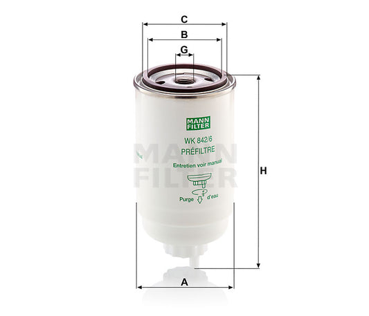 Kraftstofffilter Mann Hummel - WK 842/6 passend zu RENAULT VI
