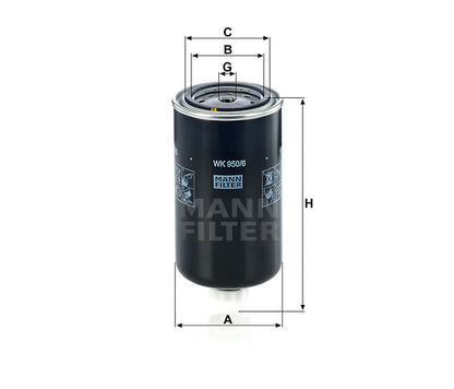 Kraftstofffilter Mann Hummel - WK 950/6 passend zu RENAULT VI