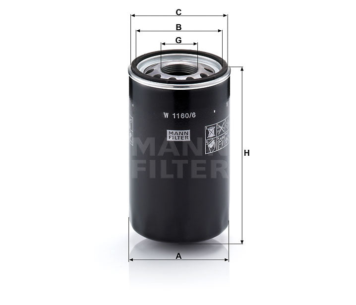 Luftfilter Mann Hummel - W 1160/6 passend zu CASE/CASE IH