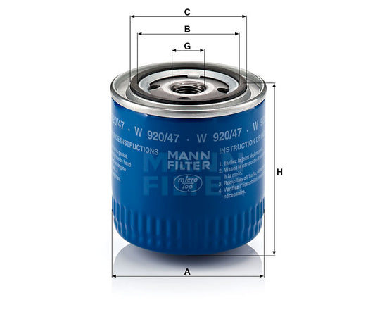 Luftfilter Mann Hummel - W 920/47 passend zu CATERPILLAR