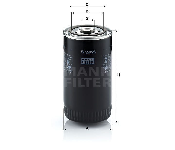 Luftfilter Mann Hummel - W 950/26 passend zu KOMATSU