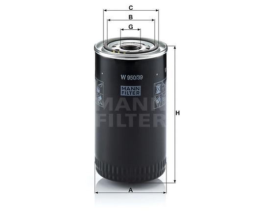 Luftfilter Mann Hummel - W 950/39 passend zu KOMATSU