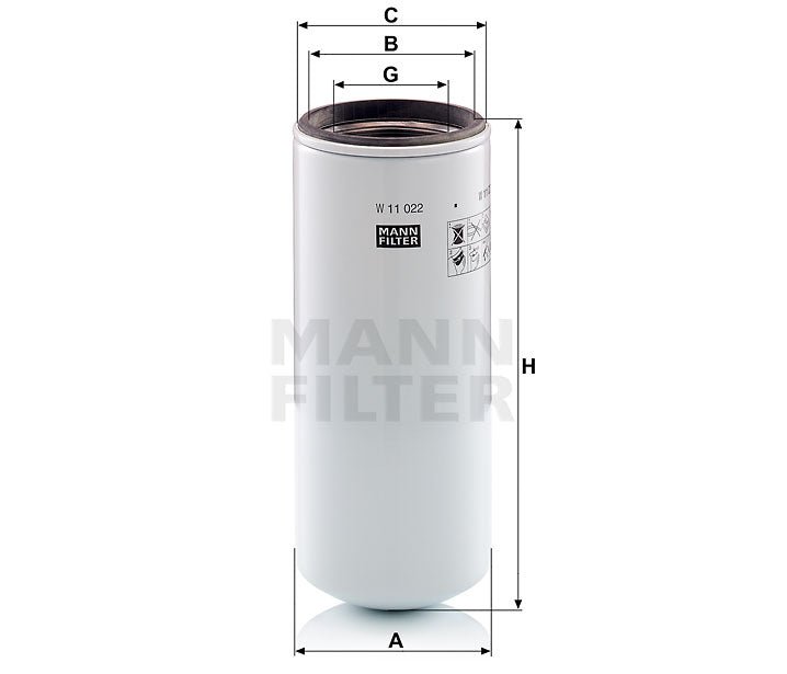 Ölfilter Mann Hummel - W 11 022 passend zu KOMATSU