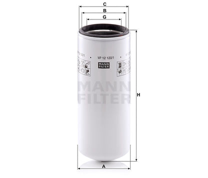 Luftfilter Mann Hummel - WP 12 120/1 passend zu KOMATSU