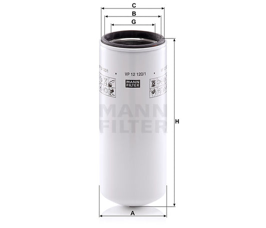 Luftfilter Mann Hummel - WP 12 120/1 passend zu KOMATSU