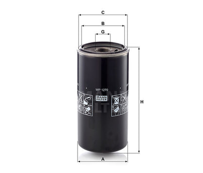 Luftfilter Mann Hummel - WP 1270 passend zu CATERPILLAR