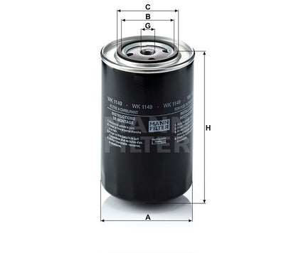 Kraftstofffilter Mann Hummel - WK 1149 passend zu CASE/CASE IH