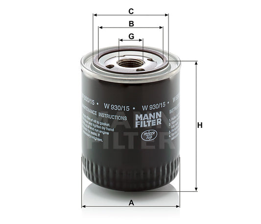Luftfilter Mann Hummel - W 930/15 passend zu KOMATSU