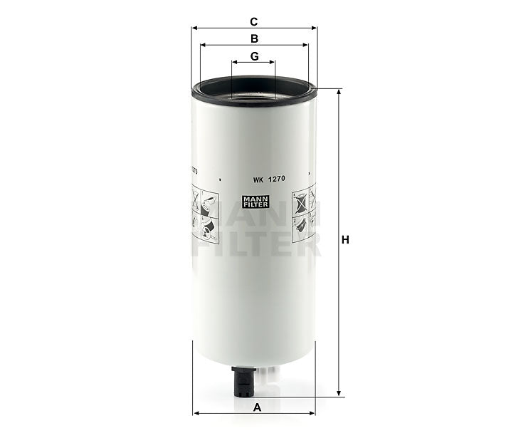 Kraftstofffilter Mann Hummel - WK 1270 passend zu ATLAS COPCO