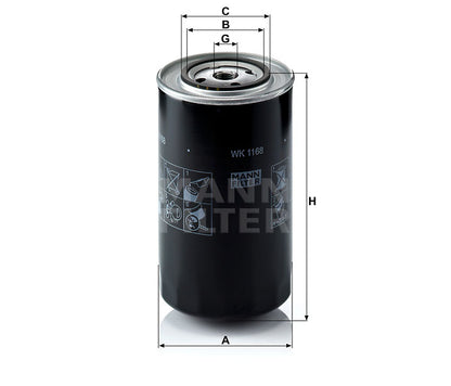Kraftstofffilter Mann Hummel - WK 1168 passend zu CASE/CASE IH