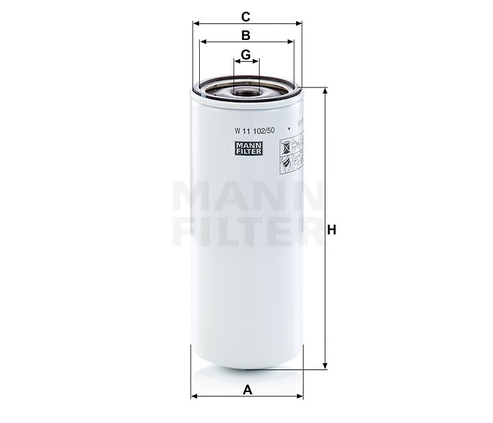 Luftfilter Mann Hummel - W 11 102/50 passend zu CATERPILLAR