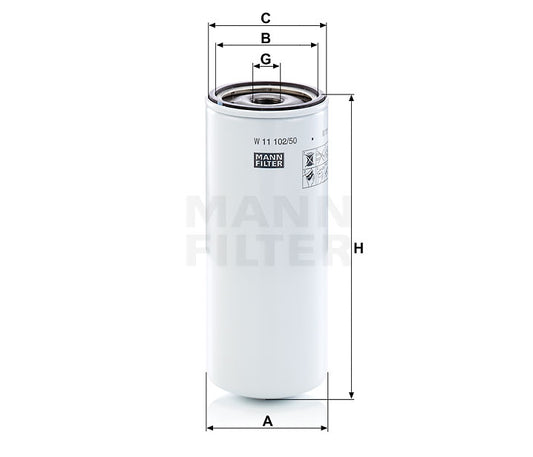 Luftfilter Mann Hummel - W 11 102/50 passend zu CATERPILLAR