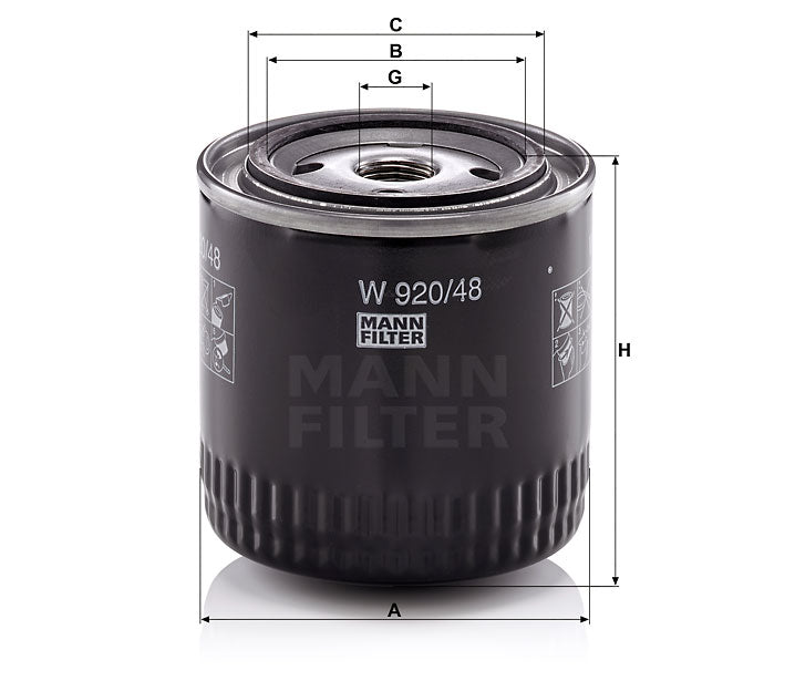 Luftfilter Mann Hummel - W 920/48 passend zu BOMAG