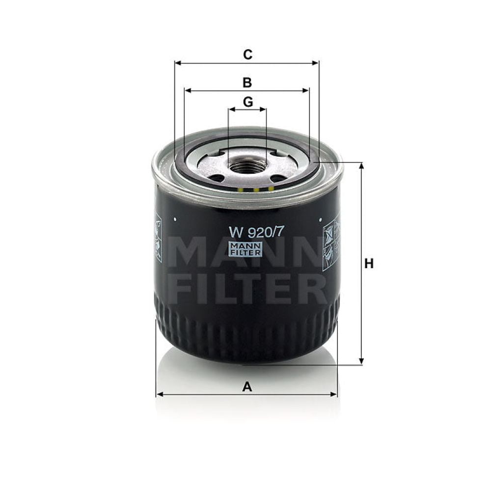 Ölfilter Mann Hummel - W 920/7 passend zu BOBCAT