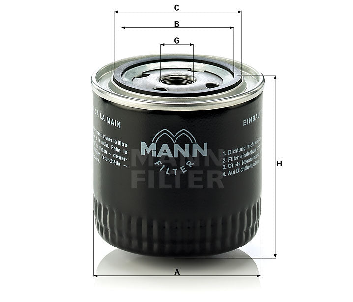 Ölfilter Mann Hummel - W 920/17 passend zu KUBOTA