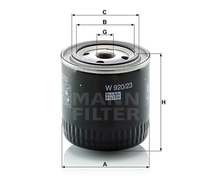 Ölfilter Mann Hummel - W 920/23 passend zu KUBOTA