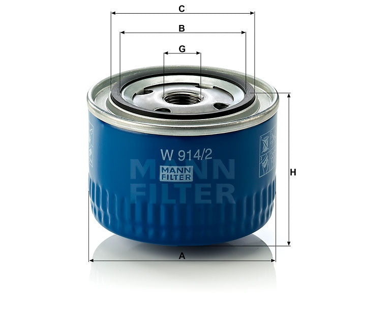 Ölfilter Mann Hummel - W 914/2 passend zu KUBOTA