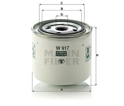 Luftfilter Mann Hummel - W 917 passend zu CATERPILLAR