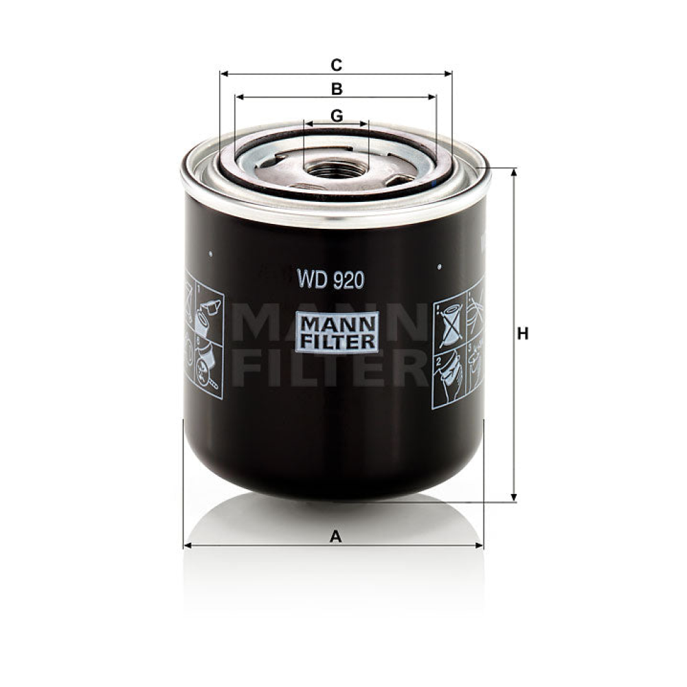 Ölfilter Mann Hummel - WD 920 passend zu KOMATSU