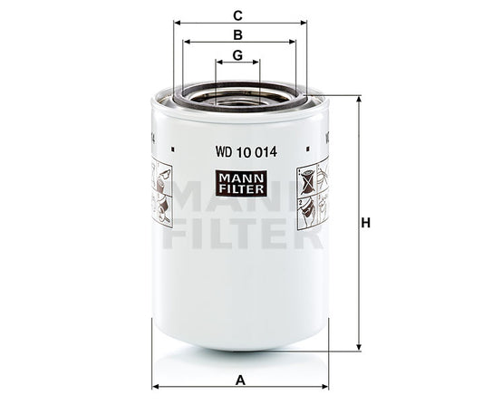 Luftfilter Mann Hummel - WD 10 014 passend zu CATERPILLAR