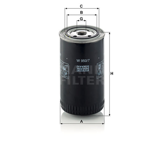 Luftfilter Mann Hummel - W 950/7 passend zu KOMATSU