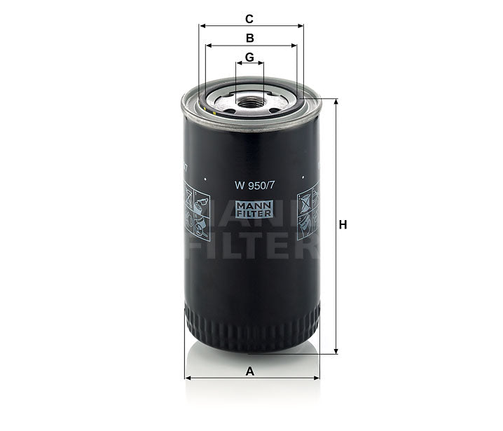 Luftfilter Mann Hummel - W 950/7 passend zu YANMAR