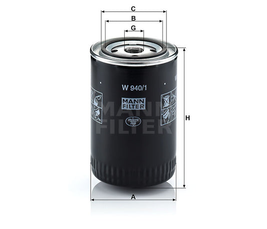 Luftfilter Mann Hummel - W 940/1 passend zu KOMATSU