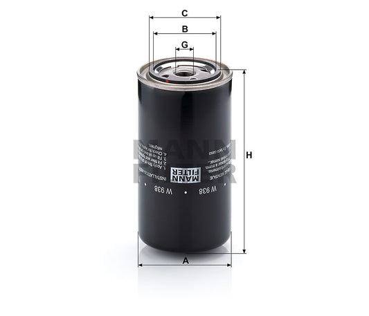 Luftfilter Mann Hummel - W 938 passend zu KOMATSU