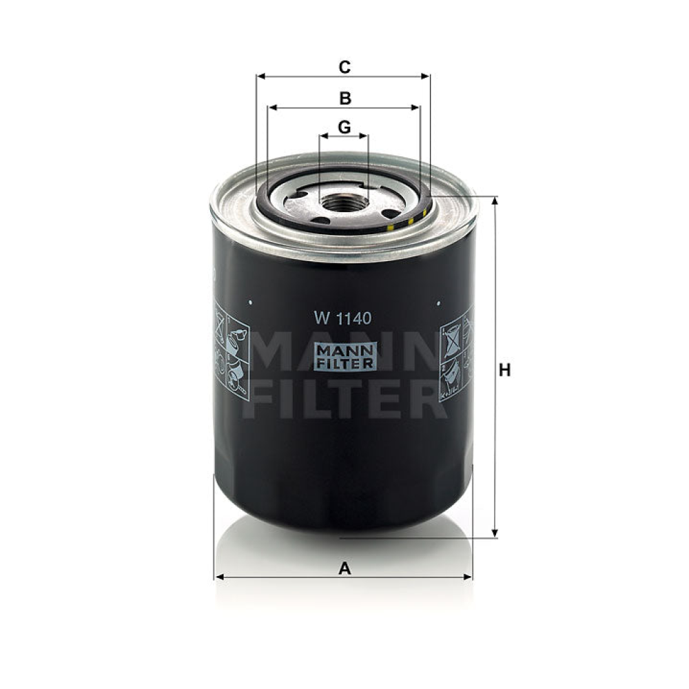 Ölfilter Mann Hummel - W 1140 passend zu KUBOTA