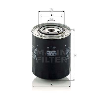 Ölfilter Mann Hummel - W 1140 passend zu KUBOTA