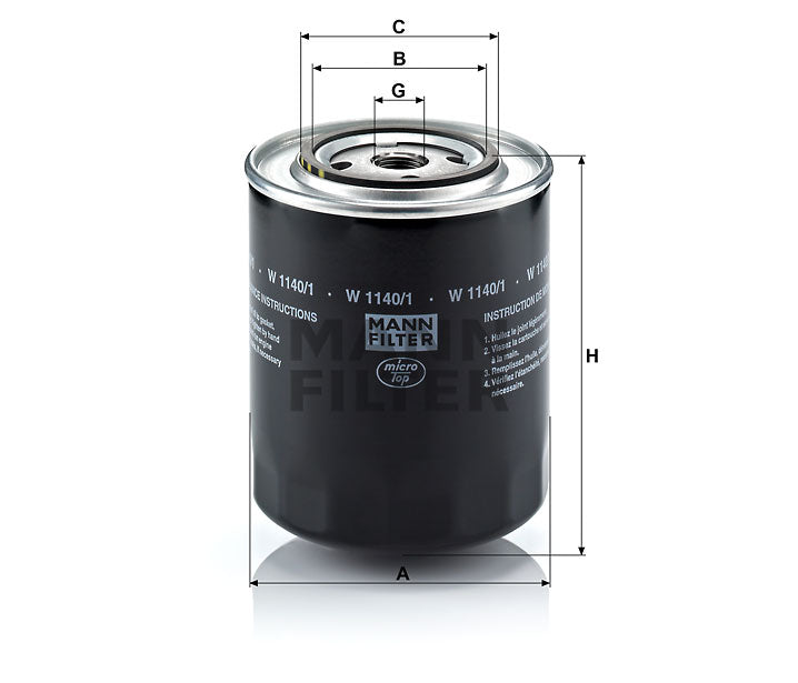 Luftfilter Mann Hummel - W 1140/1 passend zu CASE/CASE IH