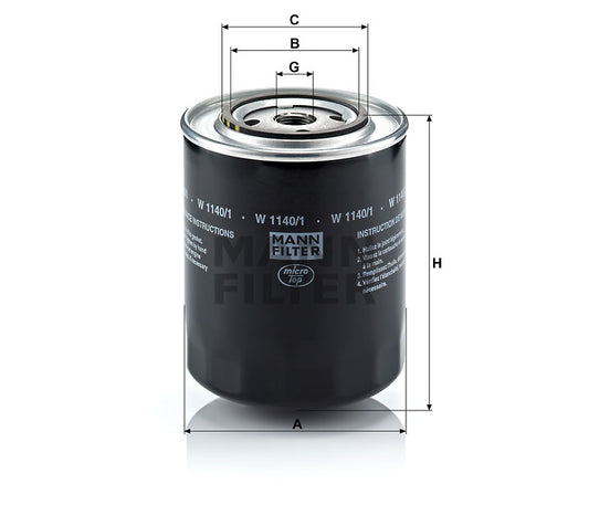 Luftfilter Mann Hummel - W 1140/1 passend zu KOMATSU