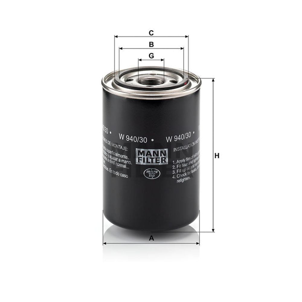 Luftfilter Mann Hummel - W 940/30 passend zu KOMATSU