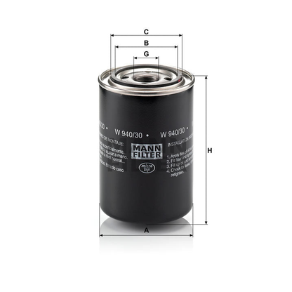 Luftfilter Mann Hummel - W 940/30 passend zu KOMATSU