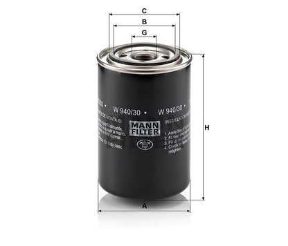 Luftfilter Mann Hummel - W 940/30 passend zu KOMATSU